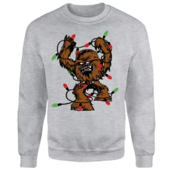 Star Wars Tangled Fairy Lights Chewbacca Grey Christmas Jumper 9 Star Wars Tangled Fairy Lights Chewbacca Grey Christmas Jumper -Christmas Clothes Store 11574570 1024626065105859