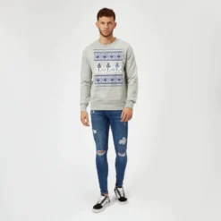 Star Wars R2D2 Christmas Knit Grey Christmas Jumper -Christmas Clothes Store 11574672 1554626066370743