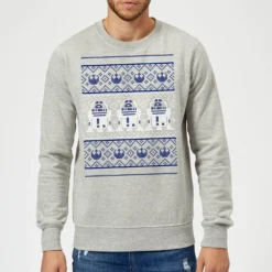 Star Wars R2D2 Christmas Knit Grey Christmas Jumper