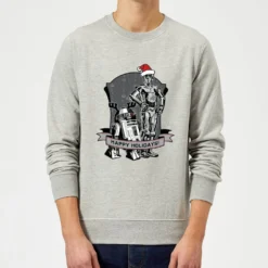 Star Wars Happy Holidays Droids Grey Christmas Jumper
