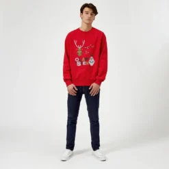 Disney Frozen Christmas Olaf And Snowmens Red Christmas Jumper -Christmas Clothes Store 11574870 5444626062492919