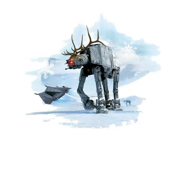 Star Wars AT-AT Christmas Reindeer White Christmas Jumper 4 Star Wars AT-AT Christmas Reindeer White Christmas Jumper - Image 2