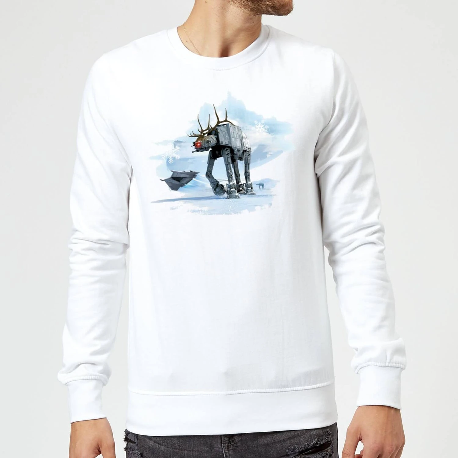 Star Wars AT-AT Christmas Reindeer White Christmas Jumper 3 Star Wars AT-AT Christmas Reindeer White Christmas Jumper