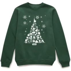 Star Wars Character Christmas Tree Green Christmas Jumper