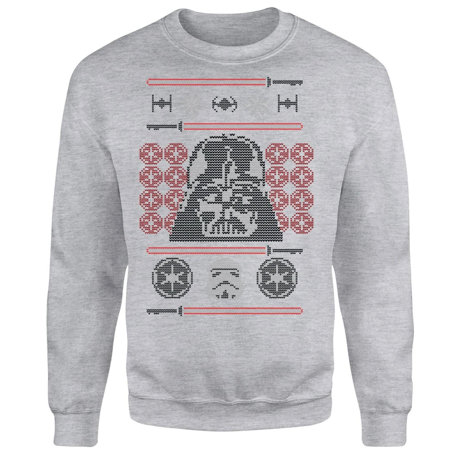 Star Wars Darth Vader Face Knit Grey Christmas Jumper 6 Star Wars Darth Vader Face Knit Grey Christmas Jumper - Image 4