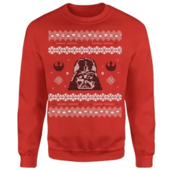 Star Wars Darth Vader Christmas Knit Red Christmas Jumper -Christmas Clothes Store 11575248 5354626066911349