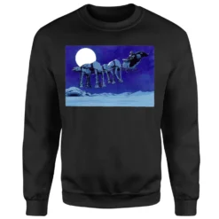 Star Wars Darth Vader AT-AT Christmas Sleigh Black Christmas Jumper -Christmas Clothes Store 11575284 8484626068285481
