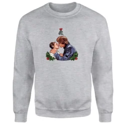 Star Wars Mistletoe Kiss Grey Christmas Jumper -Christmas Clothes Store 11575644 2594626066224682