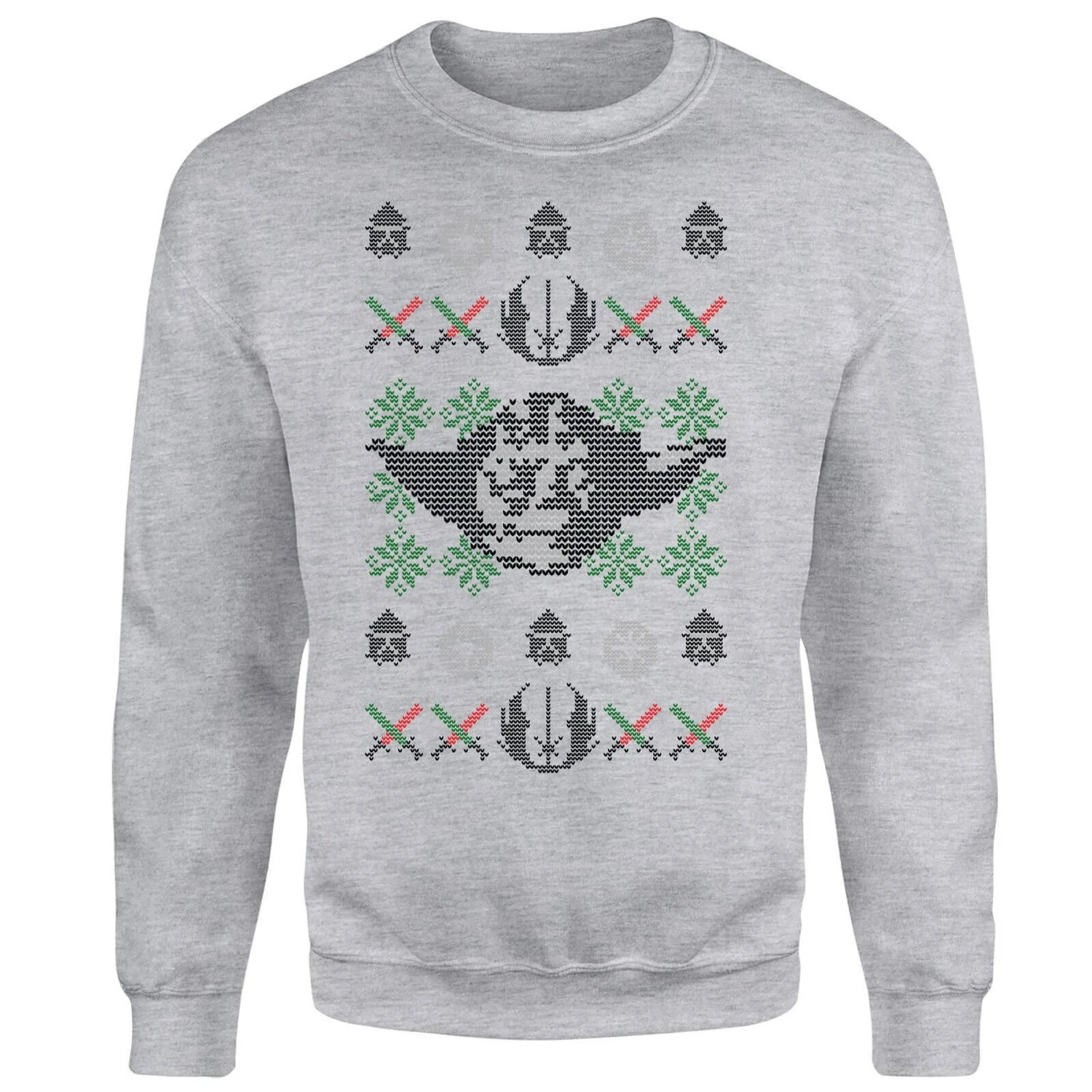 Star Wars Yoda Face Knit Grey Christmas Jumper 3 Star Wars Yoda Face Knit Grey Christmas Jumper