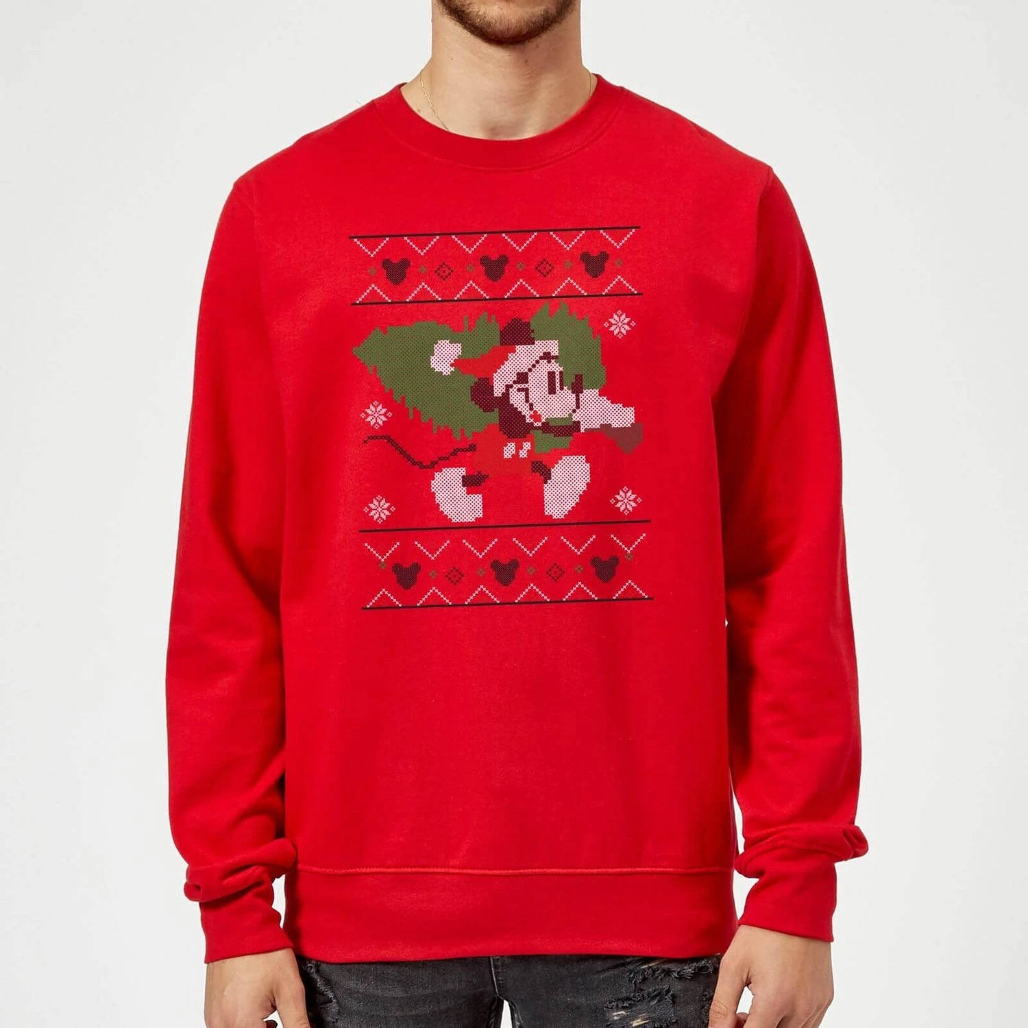 Disney Mickey Mouse Christmas Tree Mickey Red Christmas Jumper 3 Disney Mickey Mouse Christmas Tree Mickey Red Christmas Jumper