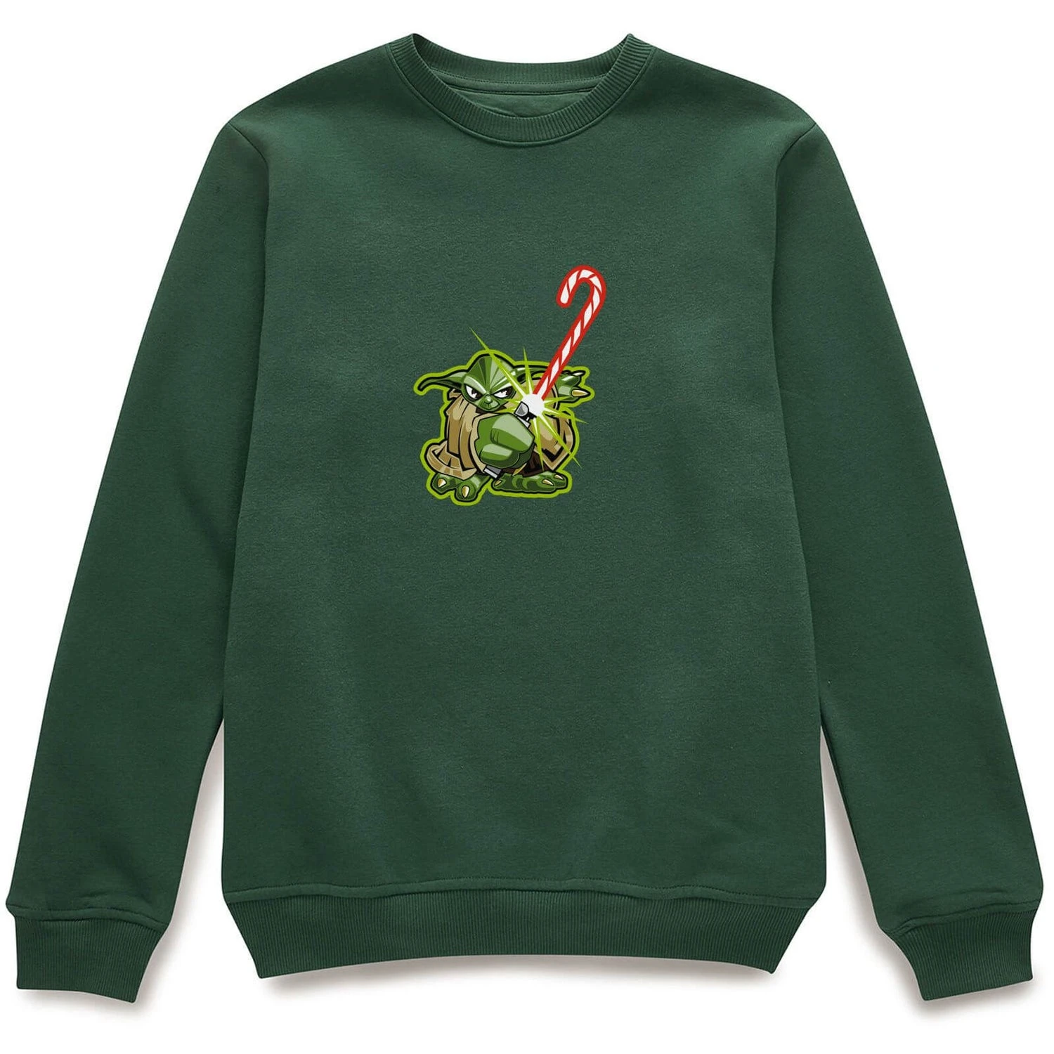Star Wars Candy Cane Yoda Green Christmas Jumper 3 Star Wars Candy Cane Yoda Green Christmas Jumper