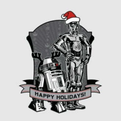 Star Wars Christmas Happy Holidays Droids Grey T-Shirt 10 Star Wars Christmas Happy Holidays Droids Grey T-Shirt -Christmas Clothes Store 11602257 1464626637690395