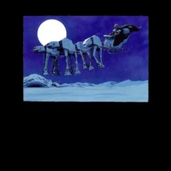 Star Wars Christmas ATAT Darth Vader Sleigh Black T-Shirt -Christmas Clothes Store 11602281 1264626645818283