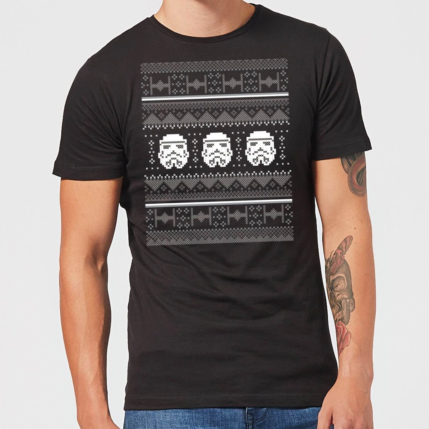 Star Wars Christmas Stormtrooper Knit Black T-Shirt 4 Star Wars Christmas Stormtrooper Knit Black T-Shirt - Image 2