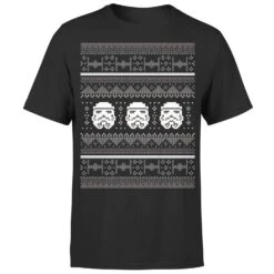 Star Wars Christmas Stormtrooper Knit Black T-Shirt
