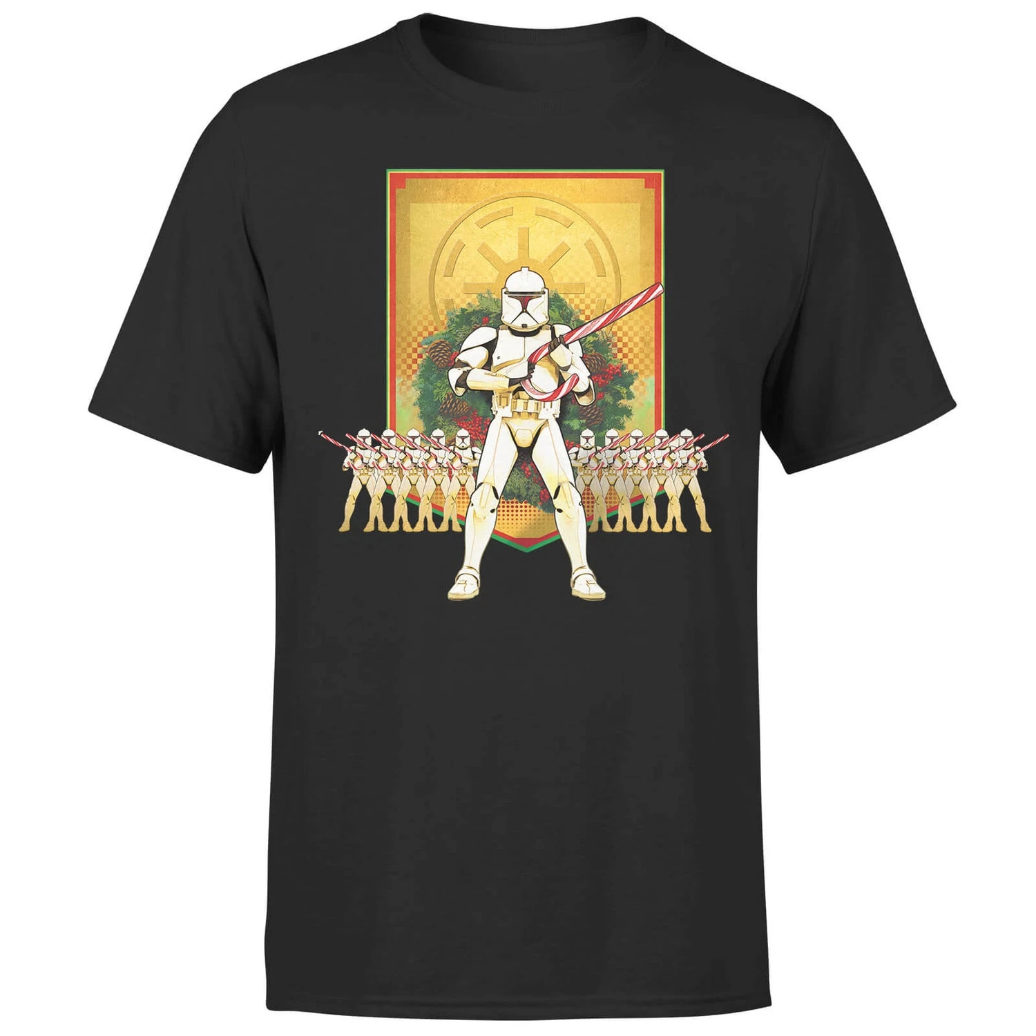Star Wars Christmas Candy Cane Stormtroopers Black T-Shirt 7 Star Wars Christmas Candy Cane Stormtroopers Black T-Shirt - Image 5