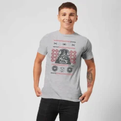 Star Wars Christmas Darth Vader Face Sabre Knit Grey T-Shirt -Christmas Clothes Store 11602323 6844626647279277