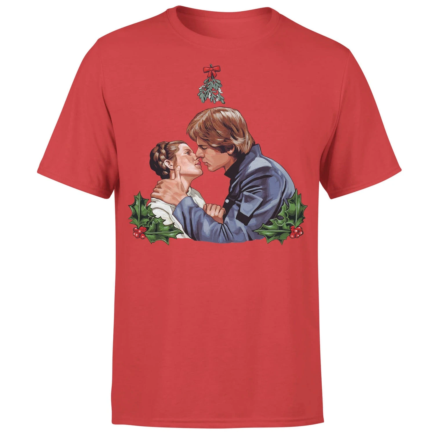 Star Wars Christmas Mistletoe Kiss Red T-Shirt 3 Star Wars Christmas Mistletoe Kiss Red T-Shirt