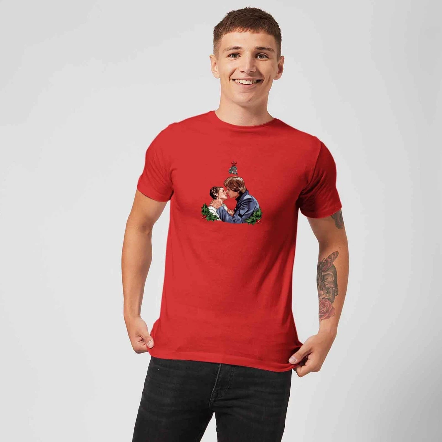 Star Wars Christmas Mistletoe Kiss Red T-Shirt 6 Star Wars Christmas Mistletoe Kiss Red T-Shirt - Image 4