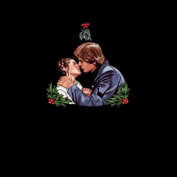Star Wars Christmas Mistletoe Kiss Black T-Shirt 5 Star Wars Christmas Mistletoe Kiss Black T-Shirt - Image 3