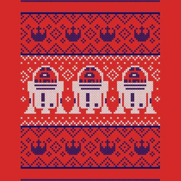 Star Wars Christmas R2D2 Knit Red T-Shirt 5 Star Wars Christmas R2D2 Knit Red T-Shirt - Image 3