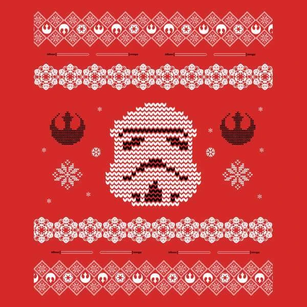 Star Wars Christmas Stormtrooper Face Knit Red T-Shirt 5 Star Wars Christmas Stormtrooper Face Knit Red T-Shirt - Image 3