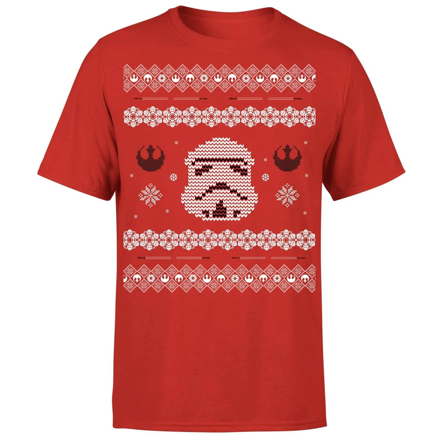 Star Wars Christmas Stormtrooper Face Knit Red T-Shirt 8 Star Wars Christmas Stormtrooper Face Knit Red T-Shirt - Image 6