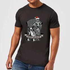 Star Wars Christmas Happy Holidays Droids Black T-Shirt 9 Star Wars Christmas Happy Holidays Droids Black T-Shirt -Christmas Clothes Store 11602389 1864626649286730