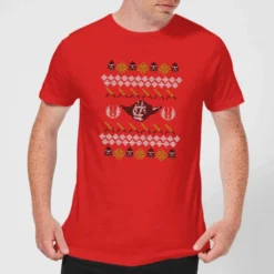 Star Wars Christmas Yoda Face Sabre Knit Red T-Shirt -Christmas Clothes Store 11602437 1134626634152471