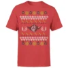 Star Wars Christmas Yoda Face Sabre Knit Red T-Shirt -Christmas Clothes Store 11602437 5084530710496681