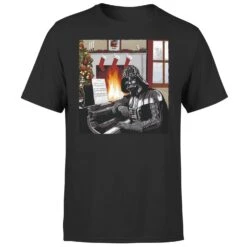 Star Wars Christmas Darth Vader Piano Player Black T-Shirt
