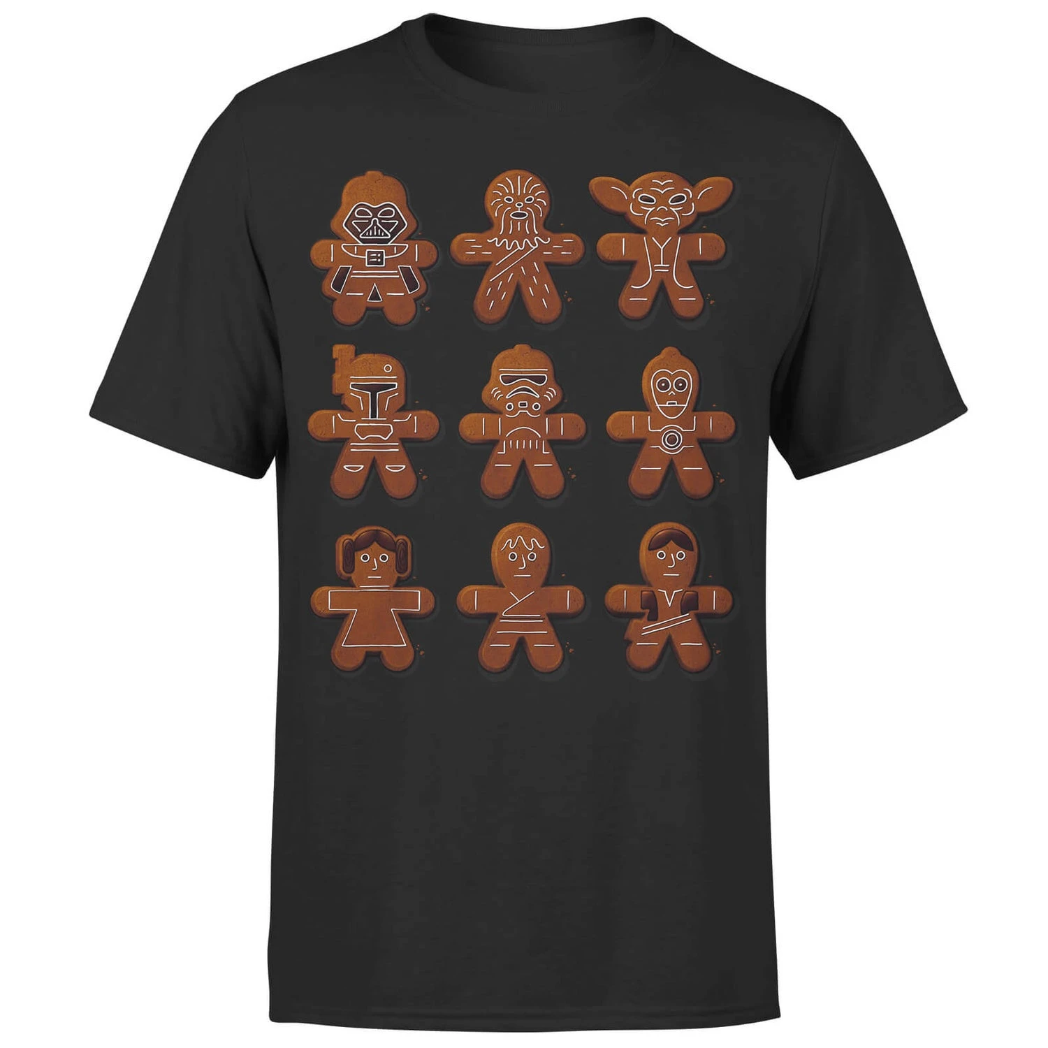 Star Wars Christmas Gingerbread Characters Black T-Shirt 3 Star Wars Christmas Gingerbread Characters Black T-Shirt