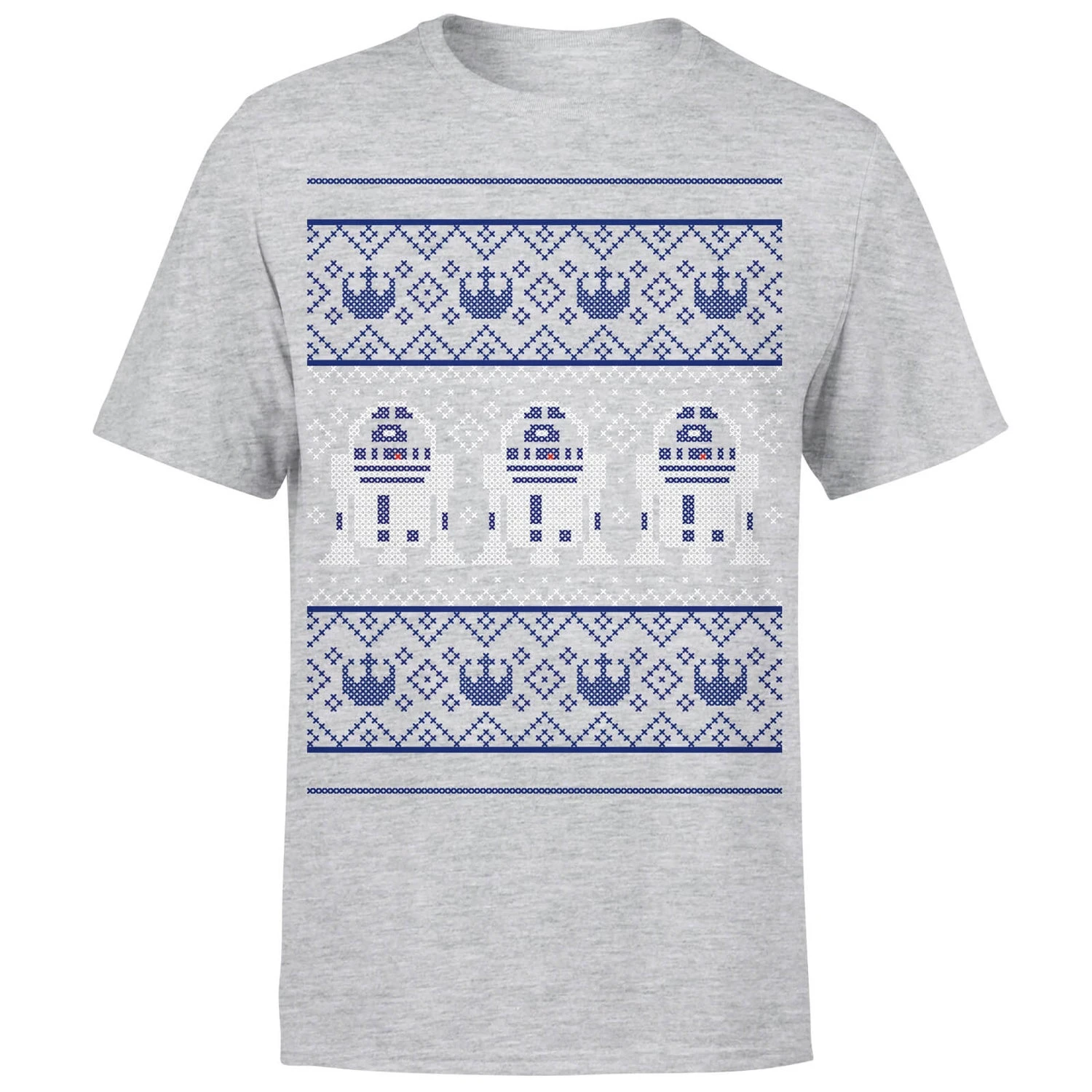 Star Wars Christmas R2D2 Knit Grey T-Shirt 3 Star Wars Christmas R2D2 Knit Grey T-Shirt