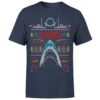 Jaws Fairisle Men's Christmas T-Shirt - Navy -Christmas Clothes Store 11627420 1094533518015892