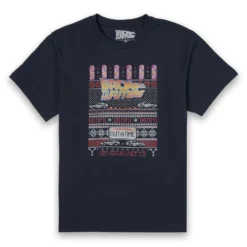 Back To The Future OUTATIME Men's Christmas T-Shirt - Navy