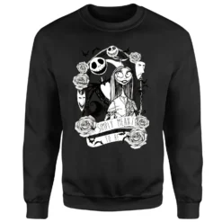 Disney The Nightmare Before Christmas Jack Skellington And Sally Black Sweatshirt