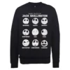 Disney The Nightmare Before Christmas Jack Pumpkin Faces Black Sweatshirt -Christmas Clothes Store 11654464 1564901822737947