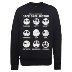 Disney The Nightmare Before Christmas Jack Pumpkin Faces Black Sweatshirt