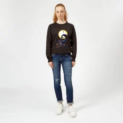 Disney The Nightmare Before Christmas Jack Skellington Pumpkin King Colour Women's Black Sweatshirt -Christmas Clothes Store 11654476 9304742704603203