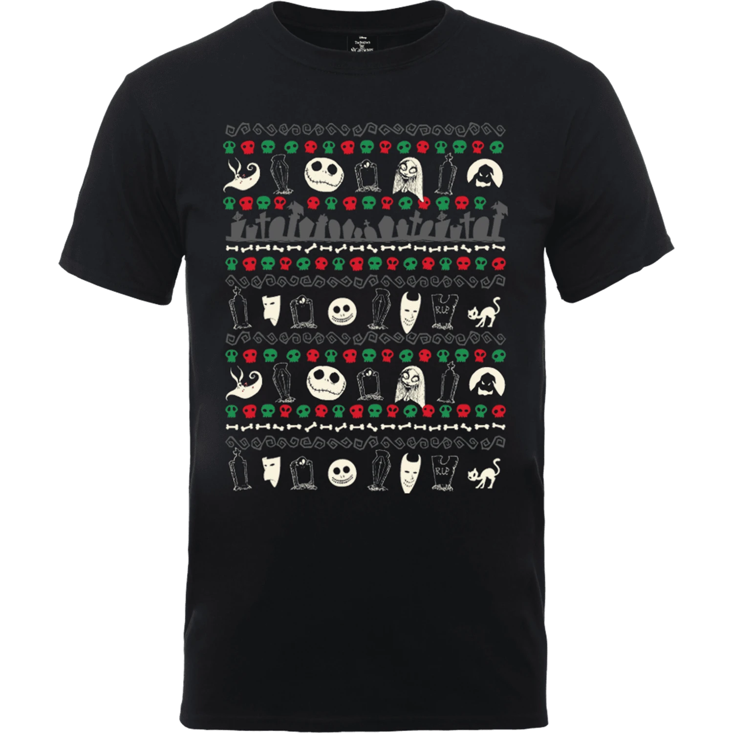 Disney The Nightmare Before Christmas Jack Sally Zero Faces Black T-Shirt 3 Disney The Nightmare Before Christmas Jack Sally Zero Faces Black T-Shirt