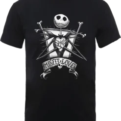 Disney The Nightmare Before Christmas Jack Skellington Misfit Love Black T-Shirt