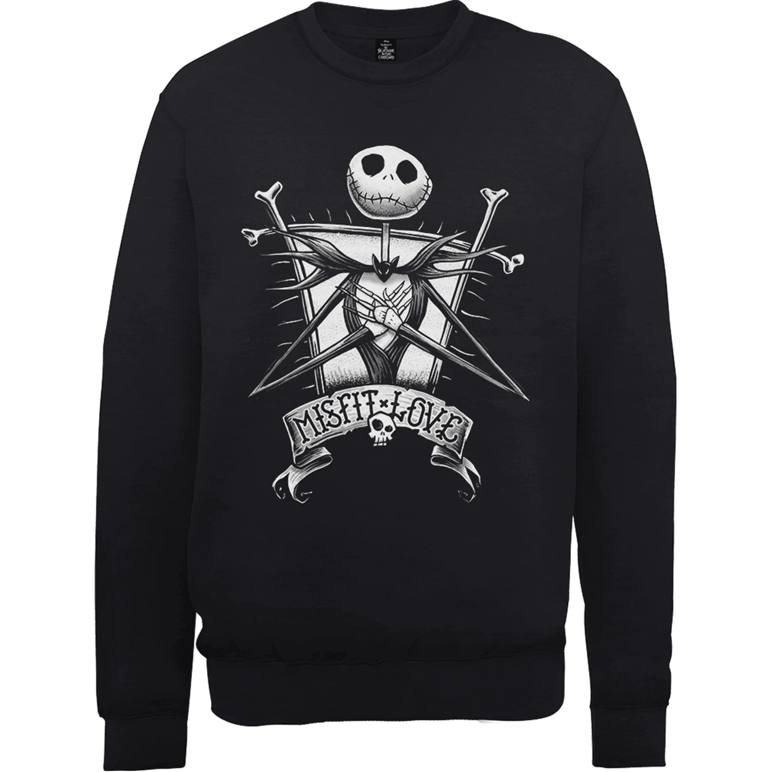 Disney The Nightmare Before Christmas Jack Skellington Misfit Love Black Sweatshirt 3 Disney The Nightmare Before Christmas Jack Skellington Misfit Love Black Sweatshirt