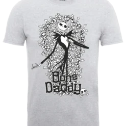 Disney The Nightmare Before Christmas Jack Skellington Bone Daddy Grey T-Shirt