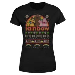 Rainbow Fairisle Christmas Sweatshirt Women's T-Shirt - Black -Christmas Clothes Store 11811426 1344623443031216