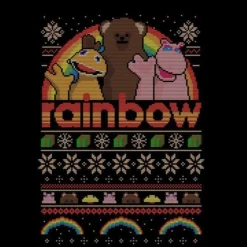 Rainbow Fairisle Christmas Sweatshirt Women's T-Shirt - Black -Christmas Clothes Store 11811426 8494623442917834