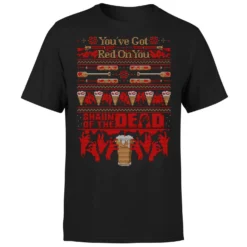 Shaun Of The Dead You've Got Red On You Christmas Men's T-Shirt - Black -Christmas Clothes Store 11919532 1924618787869599