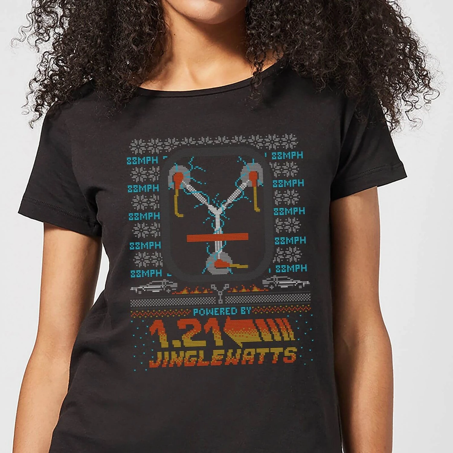 Back To The Future 1.21 Jinglewatts Christmas Women's T-Shirt - Black 3 Back To The Future 1.21 Jinglewatts Christmas Women's T-Shirt - Black