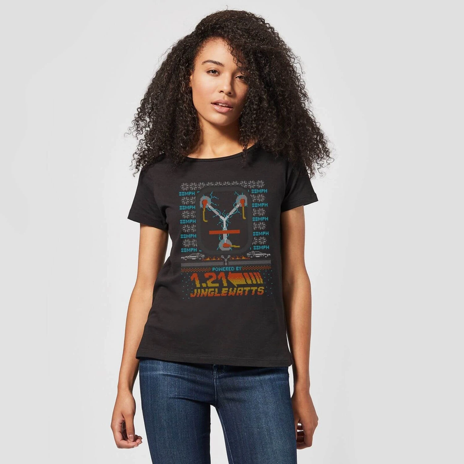 Back To The Future 1.21 Jinglewatts Christmas Women's T-Shirt - Black 5 Back To The Future 1.21 Jinglewatts Christmas Women's T-Shirt - Black - Image 3