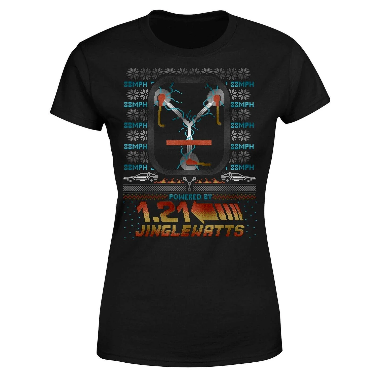 Back To The Future 1.21 Jinglewatts Christmas Women's T-Shirt - Black 7 Back To The Future 1.21 Jinglewatts Christmas Women's T-Shirt - Black - Image 5