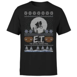 E.T. The Extra-Terrestrial Christmas Men's T-Shirt - Black -Christmas Clothes Store 11920077 1204618836262308